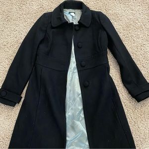 J. Crew Black Trench Coat size 0